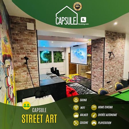 Capsule Street Art - Sauna- Jacuzzi - Playstation 5 - Billard - Netflix - Home Cinema - Terrasse Douai Esterno foto