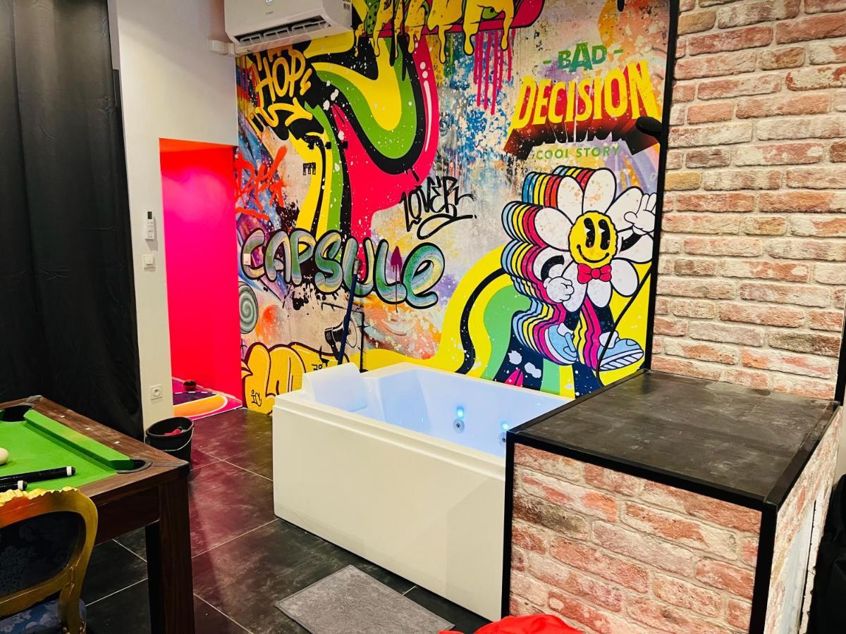 Capsule Street Art - Sauna- Jacuzzi - Playstation 5 - Billard - Netflix - Home Cinema - Terrasse Douai Esterno foto